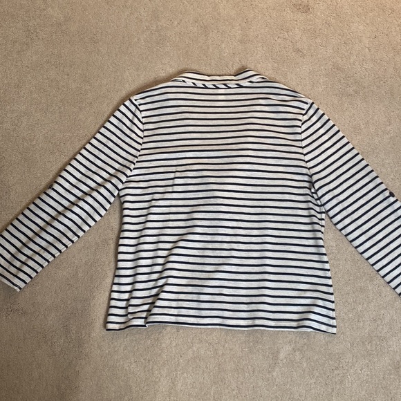 Cotton Striped Blazer Cardigan - Picture 5 of 7